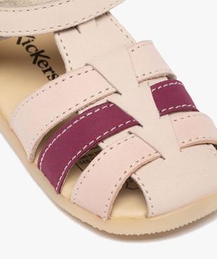 Chaussures premiers pas ouvertes en cuir bébé fille - Kickers vue6 - KICKERS - GEMO