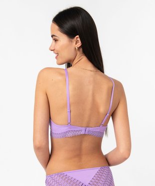 Soutien-gorge triangle sans armatures avec mousses amovibles vue3 - GEMO 4G FEMME - GEMO