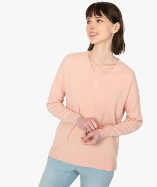 Pull femme à col V en maille ultra douce vue1 - GEMO (MAILLE) - GEMO