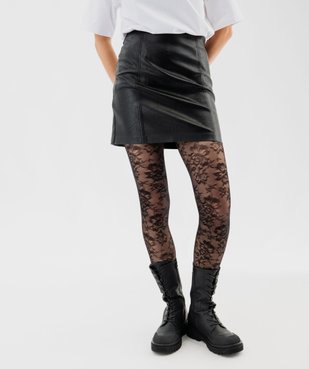 Jupe courte droite en cuir imitation femme vue1 - GEMO(FEMME PAP) - GEMO