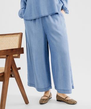 Pantacourt large en Lyocell femme grande taille vue1 - GEMO 4G GT - GEMO