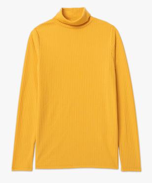 Tee-shirt femme en maille côtelée manches longues et col montant vue4 - GEMO 4G FEMME - GEMO