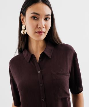 Chemise manches courtes coupe loose en viscose froissée et imprimée femme vue2 - GEMO 4G FEMME - GEMO