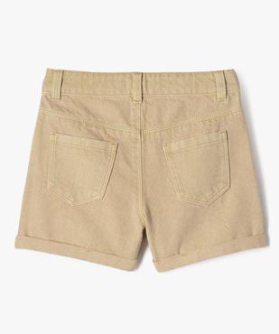 Short en jean large à revers au coloris unique fille vue3 - GEMO (ENFANT) - GEMO