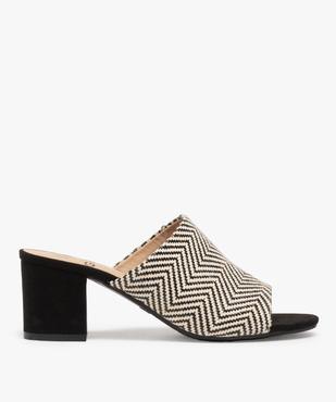 Mules femme à talon carré et large bandeau tissé vue1 - GEMO(URBAIN) - GEMO