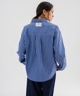 Chemise manches longues en coton rayé femme - LuluCastagnette vue3 - LULUCASTAGNETTE - GEMO