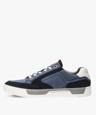 Basket homme dessus cuir avec semelle cousue vue3 - GEMO (CASUAL) - GEMO