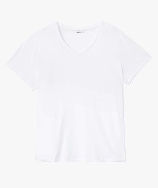 Tee-shirt femme grande taille avec col V vue4 - GEMO (G TAILLE) - GEMO