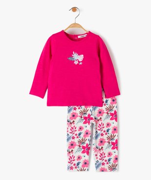 Pyjama bébé fille 2 pièces avec motifs girly vue1 - GEMO(BB COUCHE) - GEMO