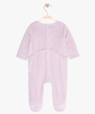 Pyjama bébé fille en velours à pont-dos pressionné vue3 - GEMO(BB COUCHE) - GEMO