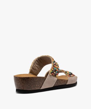 Mules femme confort à larges brides perlées vue4 - GEMO (CASUAL) - GEMO
