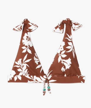 Haut de maillot de bain femme à motifs fleuris forme triangle vue4 - GEMO (PLAGE) - GEMO