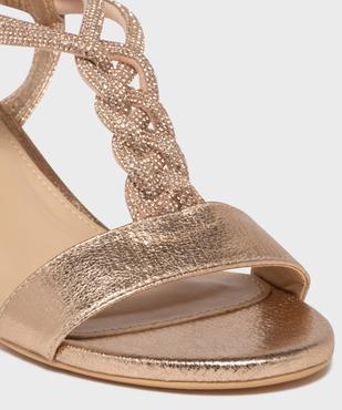 Sandales à talon large et bride bijou en strass femme vue6 - VALENTINA BALDA - GEMO