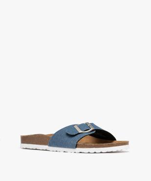 Mules à large bride jean et semelle anatomique femme vue2 - VALENTINA BALDA - GEMO