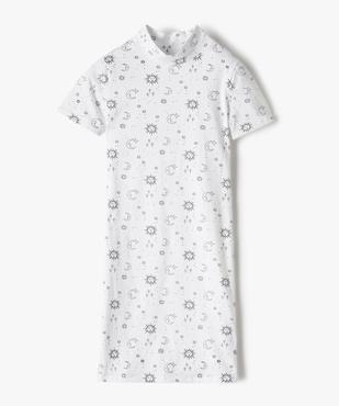 Robe fille à manches courtes avec motifs pailletés vue1 - GEMO (JUNIOR) - GEMO