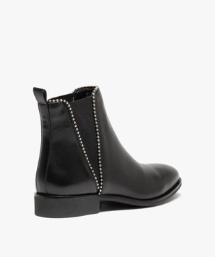 Boots femme style Chelsea dessus cuir uni - Taneo vue4 - TANEO - GEMO