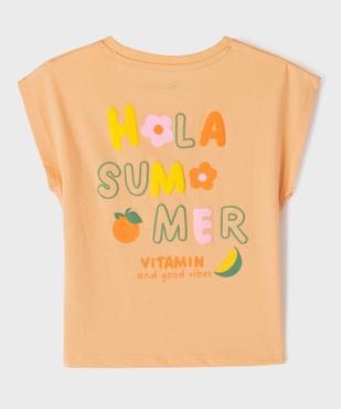 Tee-shirt manches courtes avec motif poitrine et dos fille vue3 - GEMO 4G FILLE - GEMO