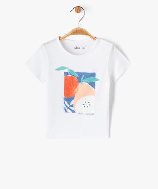 Tee-shirt manches courtes à motif pailleté bébé fille vue1 - GEMO(BEBE DEBT) - GEMO