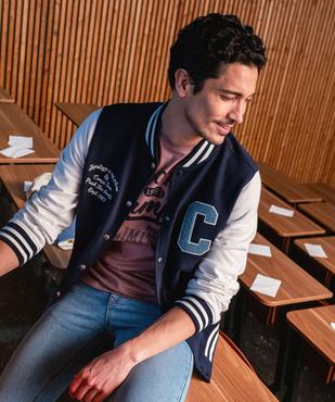 Sweat boutonné look veste teddy homme - Camps United vue6 - CAMPS - GEMO