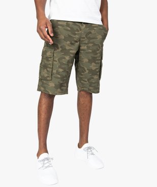 Bermuda homme en toile fine à motif camouflage vue1 - GEMO (HOMME) - GEMO