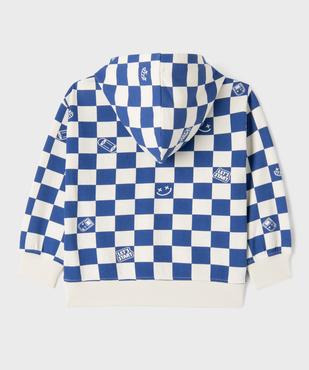 Sweat à capuche à motif damier garçon vue3 - GEMO 4G GARCON - GEMO