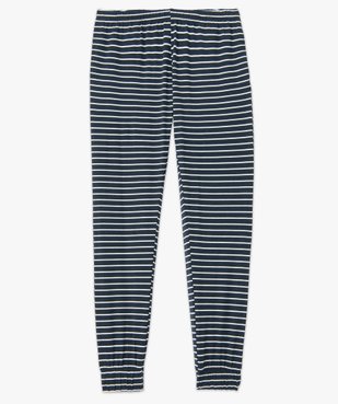 Pantalon de pyjama femme rayé avec bas resserré vue4 - GEMO(HOMWR FEM) - GEMO