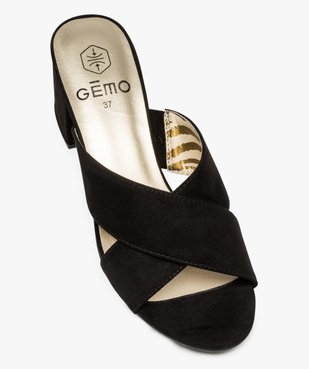 Sandales femme mules à talon unies à brides croisées vue5 - GEMO(URBAIN) - GEMO