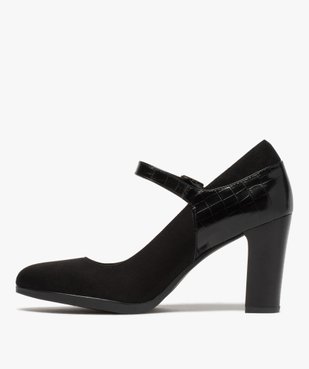 Escarpins femme à talon unis et fine bride vue3 - GEMO(URBAIN) - GEMO
