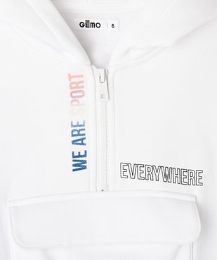 Sweat fille à capuche avec poche à rabat vue2 - GEMO (ENFANT) - GEMO
