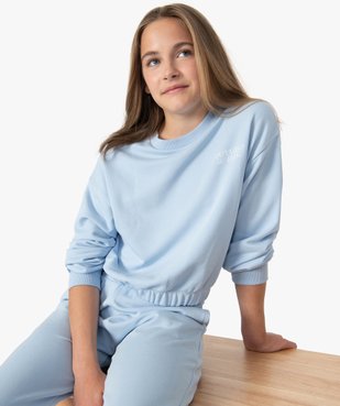 Sweat fille coupe courte resserrée dans le bas vue1 - GEMO (JUNIOR) - GEMO