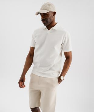 Polo manches courtes en maille nid d’abeille homme vue2 - GEMO 4G HOMME - GEMO