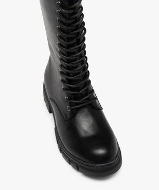 Bottes fille unies à semelle crantée fermeture lacets et zip vue5 - GEMO (ENFANT) - GEMO