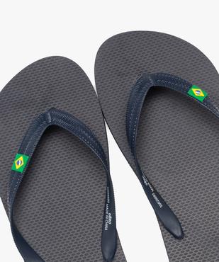 Tongs unies à petit drapeau brésilien homme  vue3 - GEMO (PLAGE) - GEMO