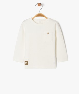 Tee-shirt manches longues en maille texturée bébé garçon vue1 - GEMO(BEBE DEBT) - GEMO
