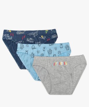 Slips garçon en coton à motifs (lot de 3) vue1 - GEMO (ENFANT) - GEMO