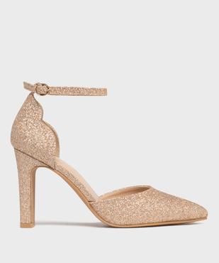 Escarpins pailletés à talon haut et bride cheville femme - Valentina Baldano vue1 - VALENTINA BALDA - GEMO