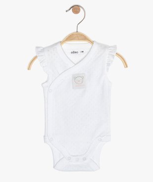 Body bébé fille sans manches fermeture croisée vue1 - GEMO C4G BEBE - GEMO