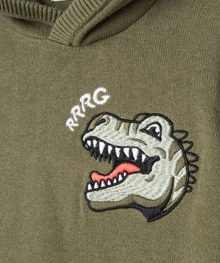 Pull en coton à capuche avec broderie poitrine garçon vue2 - GEMO (ENFANT) - GEMO