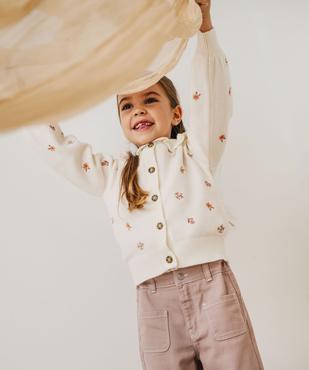 Gilet à grand col avec motifs brodés fille vue1 - GEMO (ENFANT) - GEMO