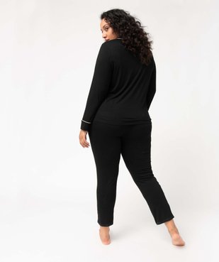 Pyjama femme grande taille deux pièces : chemise et pantalon vue3 - GEMO 4G FEMME - GEMO