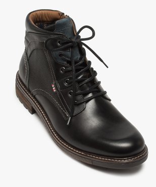 Boots homme zippés à lacets dessus cuir et col rembourré vue5 - Nikesneakers (CASUAL) - Nikesneakers