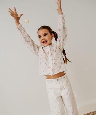 Blouse manches longues en voile ajouré et fleuri fille vue5 - GEMO (ENFANT) - GEMO