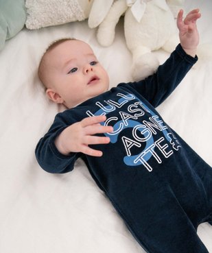 Pyjama bébé en velours avec inscription - LuluCastagnette vue6 - LULUCASTAGNETTE - GEMO