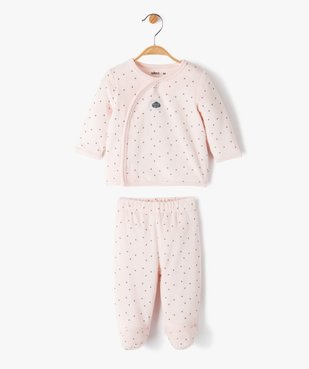 Pyjama 2 pièces en velours à motif étoiles bébé vue1 - GEMO(BB COUCHE) - GEMO