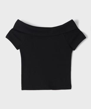 Tee-shirt manches courtes avec col Bardot fille vue1 - GEMO 4G FILLE - GEMO