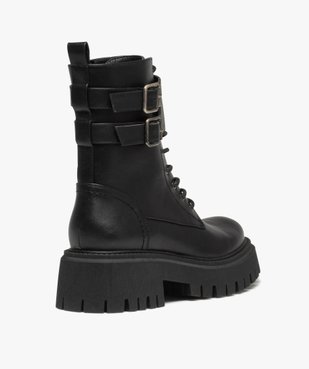Boots rangers à épaisse semelle crantée femme vue4 - GEMO (CASUAL) - GEMO