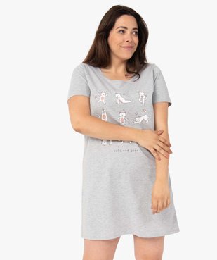 Chemise de nuit femme grande taille à manches courtes avec motifs vue1 - GEMO(HOMWR FEM) - GEMO