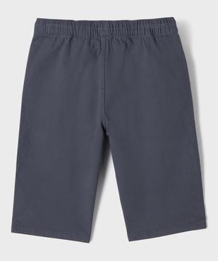 Bermuda en coton stretch coupe loose avec taille élastique garçon vue3 - GEMO 4G GARCON - GEMO