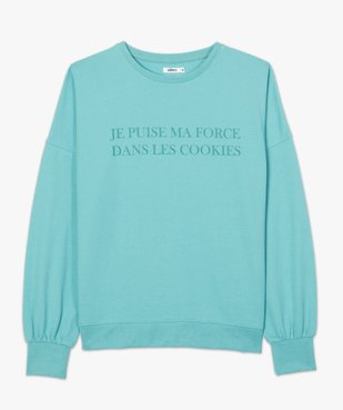 Sweat femme non molletonné avec message vue4 - GEMO(FEMME PAP) - GEMO