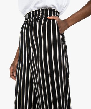 Pantacourt femme imprimé coupe ample avec taille élastiquée vue2 - GEMO(FEMME PAP) - GEMO
